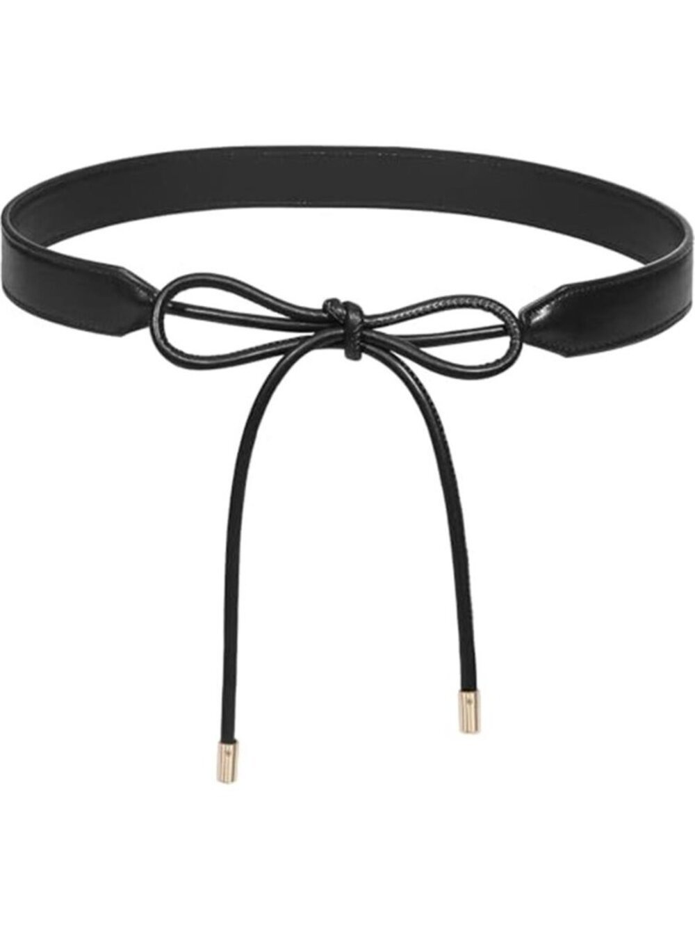 Women Vegan Leather Tie Waist Belts Knotted Thin Skinny Rope Waistband
